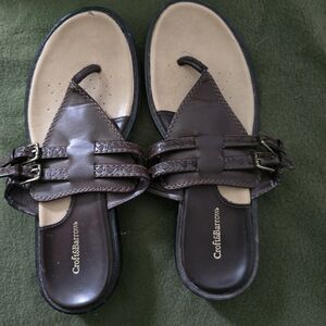 Croft & Barrow Brown Sandals No Size Tag, Fits Like 7, Small Nick On 1 Sandal,